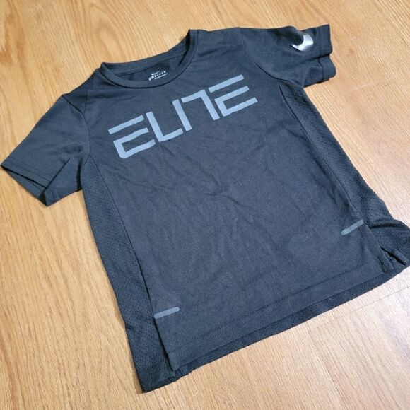 Nike Elite Basketball Kids T Shirt Black Grey Size 5 Small Dri-Fit - Picture 2 of 5